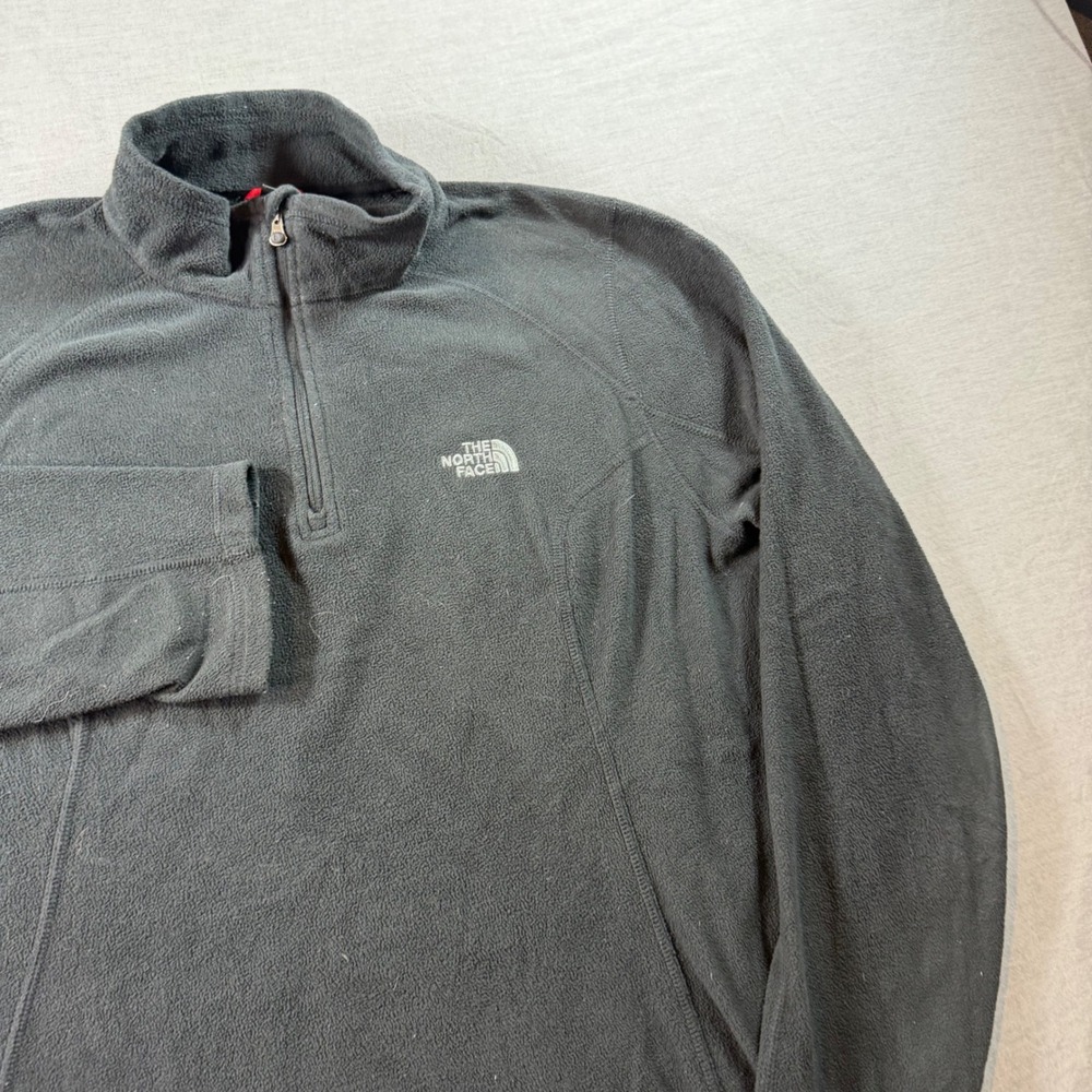 The North Face Fleece Pullover Mens L Black Excellent 1/4 Zip TKA 100 Top - Picture 3 of 8